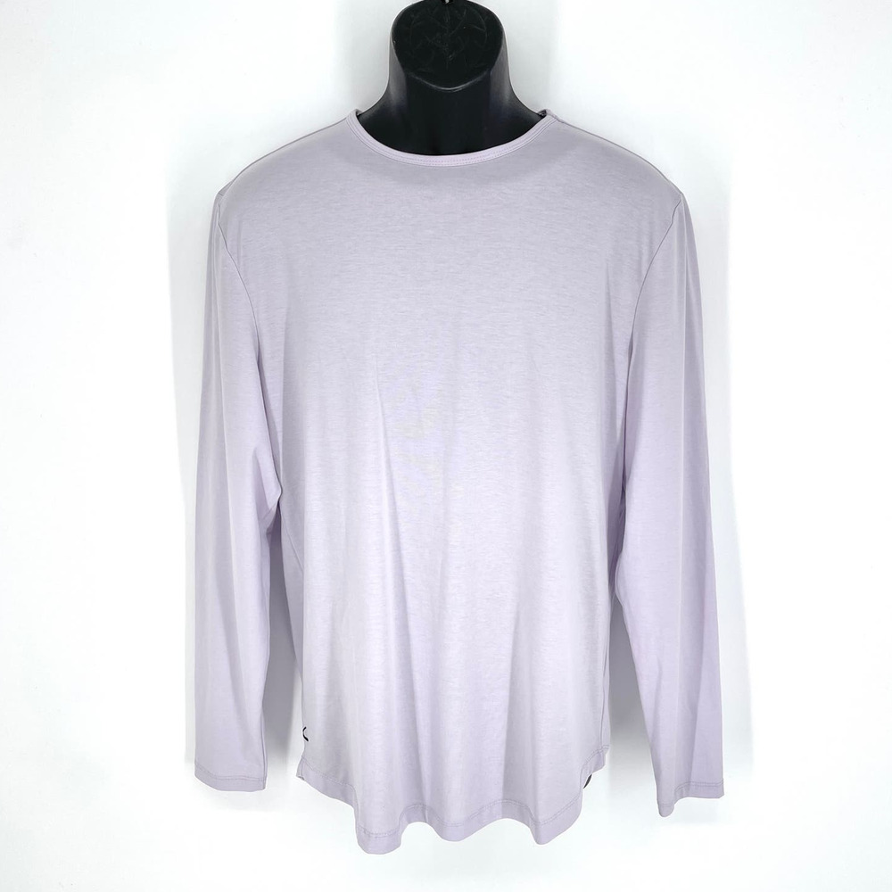 Cuts Clothing NEW AO Curve-Hem Long Sleeve T-Shirt Mens Sz L Lavender Purple